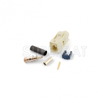 Superbat Connector Fakra B 9001 White SMB female jack crimp for RG174 RG316 cable Radio