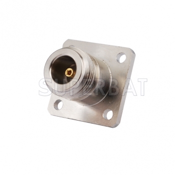 N Jack Female Connector Straight 4 Hole Flange Solder