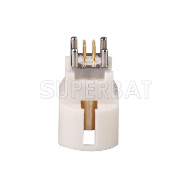 White FAKRA B HSD 4-core Plug Male PCB Connector Straight