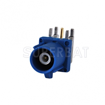 FAKRA Male PCB Mount Connector Code C Right Angle