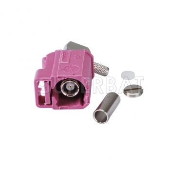 Superbat Fakra female Jack RA crimp RF connector Key Code H Violet for Radio controlled