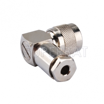 N Plug Male Connector Right Angle Clamp LMR-195