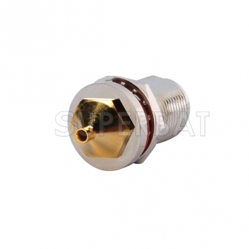 N Jack Female Connector Straight Bulkhead With O-Ring Solder RG405