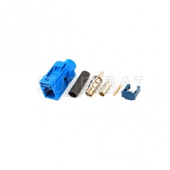 Superbat Fakra C female RF Connector 5005 Blue crimp RG316 for GPS telematics& navigation