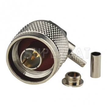 N Type male right angle crimp rf coaxial connector for RG316 RG174 cable