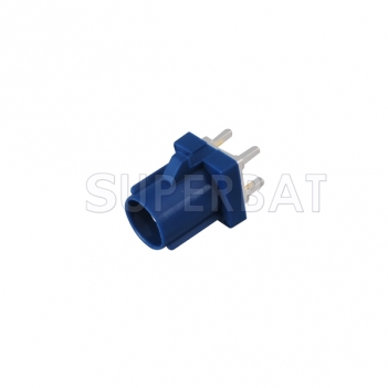 Blue FAKRA C Plug Male PCB Straight Connector