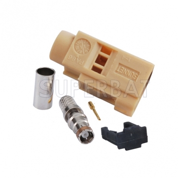 Fakra crimp Jack connector Code I- Beige for Bluetooth for RG58 LMR195 Cable