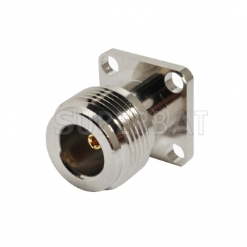 N Jack Female Connector Straight 4 Hole Flange Solder