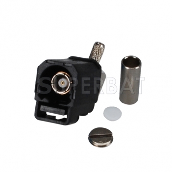 Black Fakra A female R/A Crimp connector for GPS Antenna RG174 RG316