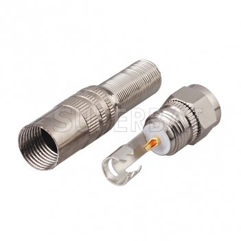 F Plug Male Connector Straight Twist-on RG59