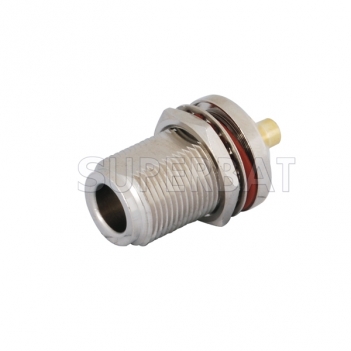 N Jack Female Connector Straight Bulkhead With O-Ring Solder for Semi-Rigid .141" RG402 Cable