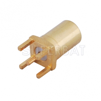 SMB Female Plug Straight Solder PCB Mount Connector