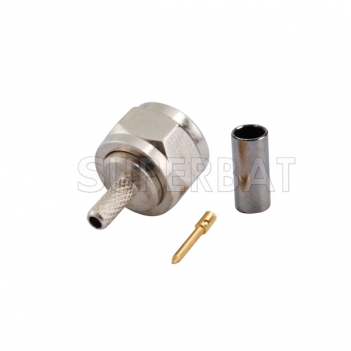 F Plug Male Connector Straight Crimp RG179