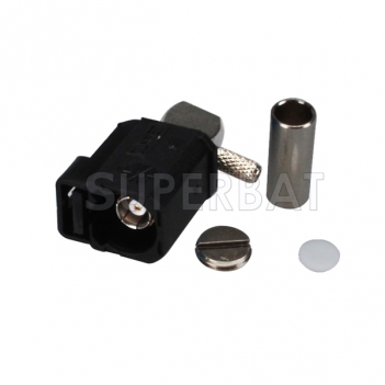 Black Fakra A female R/A Crimp connector for GPS Antenna RG174 RG316