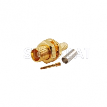 MCX Female Jack bulkhead to crimp RG174 RG316 gold plated connector adapters cheaper price