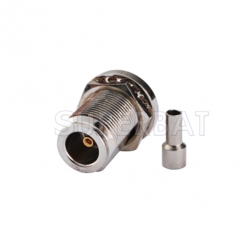 N Crimp Jack bulkhead O-ring Female RF Connector for RG178