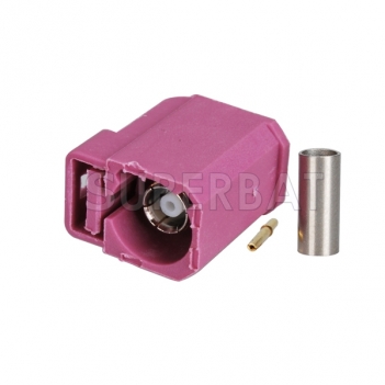 Superbat Fakra H Violet crimp female connector for GPS Telematics Satellite