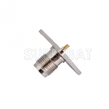 TNC Jack Female Connector Straight 4 Hole Flange Solder