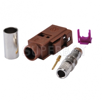 Superbat Fakra Brown /8011 code F female Connector for RG58 LMR195