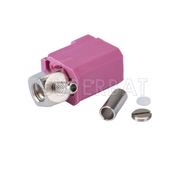 Superbat Fakra female Jack RA crimp RF connector Key Code H Violet for Radio controlled