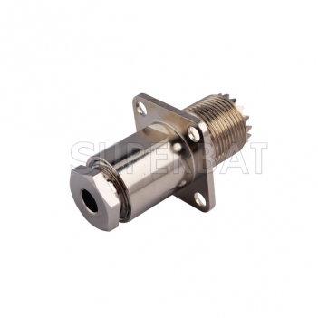 UHF Jack Female Connector Straight 4 Hole Flange Clamp LMR-195