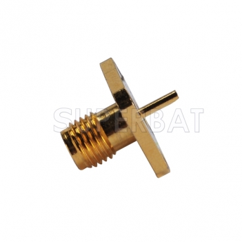 SMA Connector 4 Hole Flange Jack Female Solder Connector