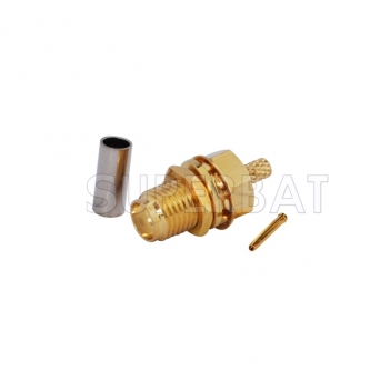 SMA Female Bulkhead Crimp Jack Straight Connector for RG316 RG174