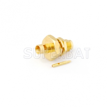 RP SMA Jack Male Straight Bulkhead O-Ring Solder Connector for Semi-Rigid .141" RG402 Cable