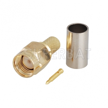 Superbat RF SMA Connector Crimp male Plug Connector for LMR200 Cable