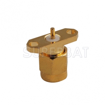 SMA Male 2 hole flange Plug Straight Solder Connector