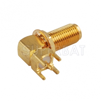 SMA Female Jack Bulkhead Right Angle PCB Mount Connector