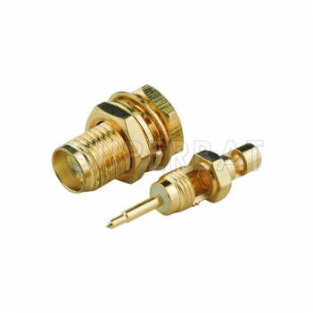 RP SMA Jack Male Straight Bulkhead Solder Connector for 1.37mm Cable