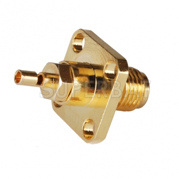 RP SMA Jack Male Panel Mount 4 Hole Flange Connector for 1.13mm cable