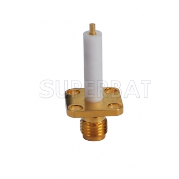 SMA female 4 hole panel mount Jack with long extended dielectric