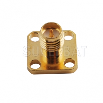 RP SMA Jack Male 4 Hole Flange Panel Mount Connector