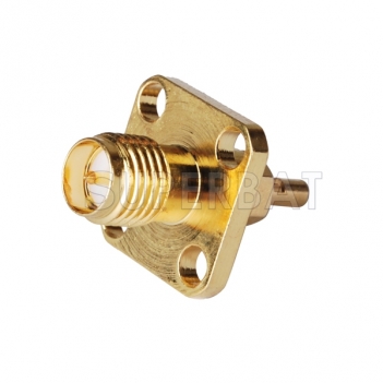 RP SMA Jack Male Panel Mount 4 Hole Flange Connector for 1.13mm cable