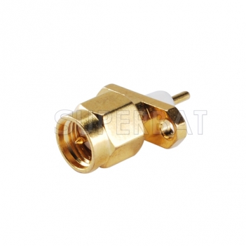 SMA Male Panel Mount Flange 2 Hole Solder Connector