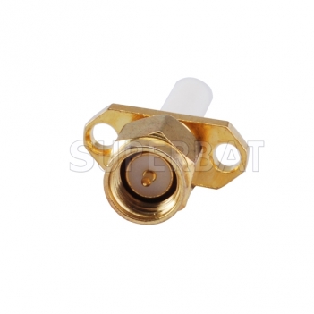 SMA Male 2 Hole Flange Plug Straight Solder Connector with long insulator