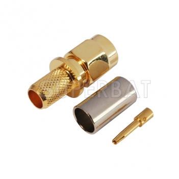 Superbat 50 Ohm RP SMA Plug Female Straight RF connector Crimp for LMR240