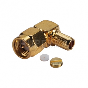 SMA Male Right Angle Gold Plated RF Connector for RG223 Cable