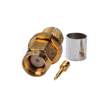 Superbat 50Ohm SMA male Plug Crimp straight RF Connector for LMR300 Cable Goldplated