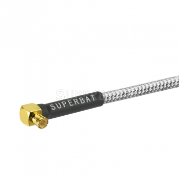 Custom RF Cable Assembly MCX Plug Right Angle Using Semi-rigid Coax Cable RG402 .141"