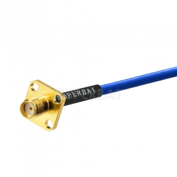 Custom RF Cable Assembly SMA Jack 4 holes Tin Soaked Copper Braid Using RG402 .141" Coax