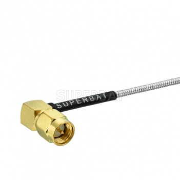 Custom RF Cable Assembly SMA Plug Right Angle pigtail cable Using RG405 .086" Coax
