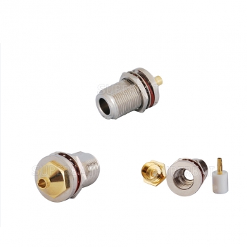 N Jack Female Connector Straight Bulkhead With O-Ring Solder for Semi-Rigid .141" RG402 Cable