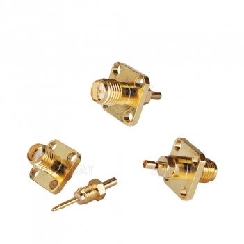 RP SMA Jack Male Panel Mount 4 Hole Flange Connector for 1.13mm cable