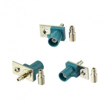 Superbat Fakra Z Plug male connector panel mount Waterblue /5021 Neutral coding