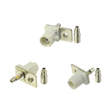 Fakra panel connector B type for Radio with phantom supply 1.13mm Straight 1 Hole Flange