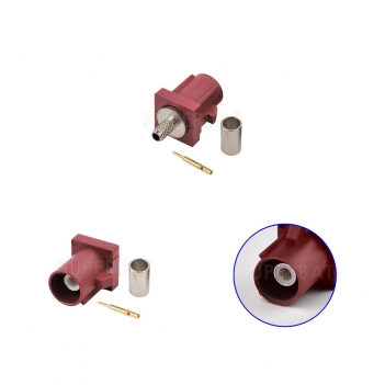 Superbat Fakra D Crimp Plug Male Connector Bordeaux for GSM Cellular phone for RG316 RG174