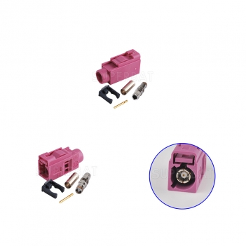 Superbat Fakra Violet Code H Female Connector for RG58 LMR195